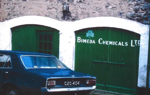 old car parked outside of Bimeda Chemical